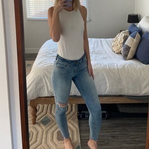 High rise ankle jeans